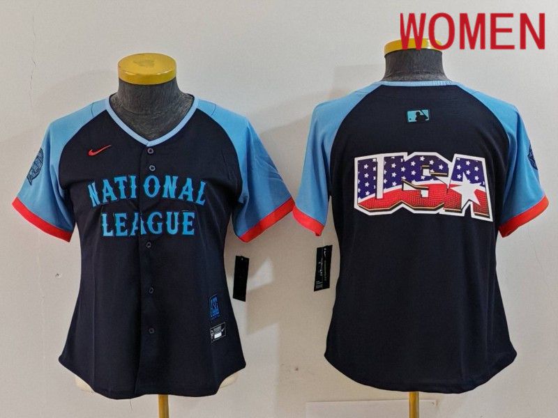 Women Los Angeles Dodgers Blank Blue All star 2024 Nike MLB Jersey style 726